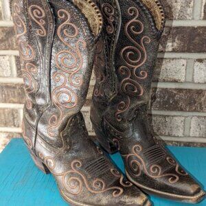 Women's Ariat Brown Distressed Cowboy Boot Size 8.5